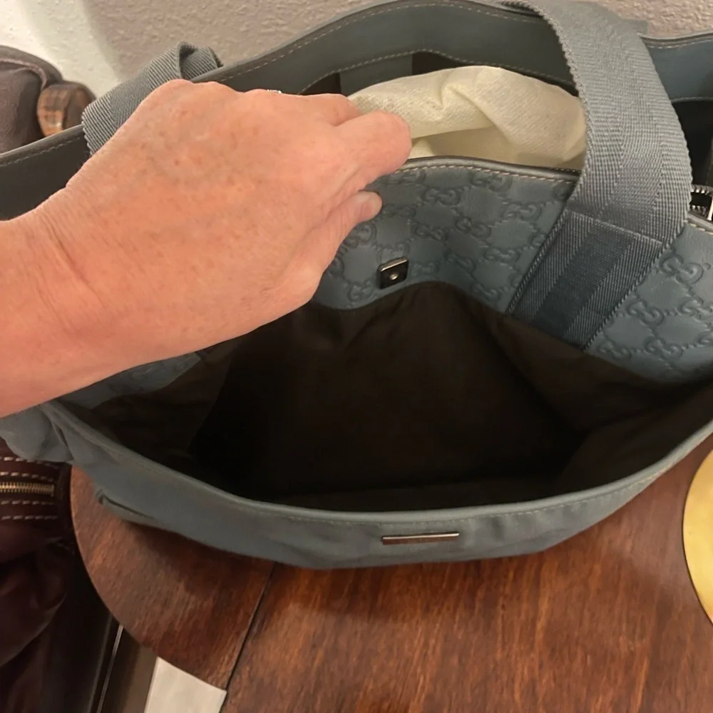 Gucci Guccissima Light Blue Tote Bag